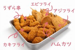 ご予約ありがとうございます🙇_♂️揚げ物、惣菜は全部で約40種類✨どれにする迷います！揚げたてを食べていただきたいからご注文を受けてから揚げます。（約10分〜15分）📞お電話で揚げ物のご